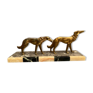 Lévriers sur onyx art