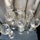 Suite de 7 verres a liqueur ou goutte en verre cisele art de la table