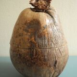 Old coconut ice bucket vintage decor ice bucket coconut 70s