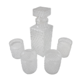 Whisky carafe and its 4 glasses 70s