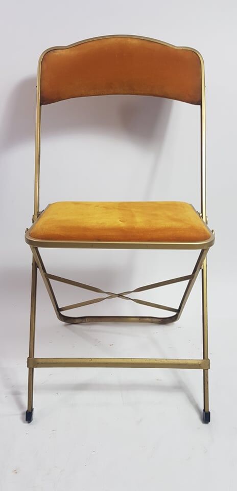 Set of three folding chairs opera golden yellow/mustard