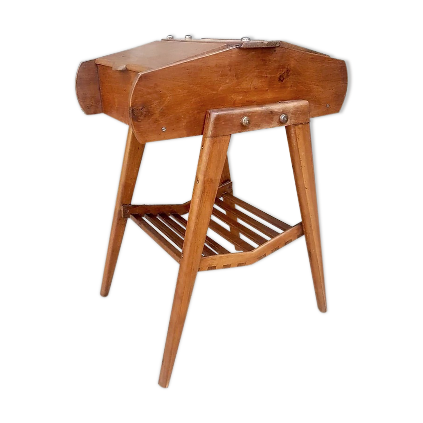 Former Scandinavian wooden sewing cart