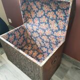 Old wooden and leather chest