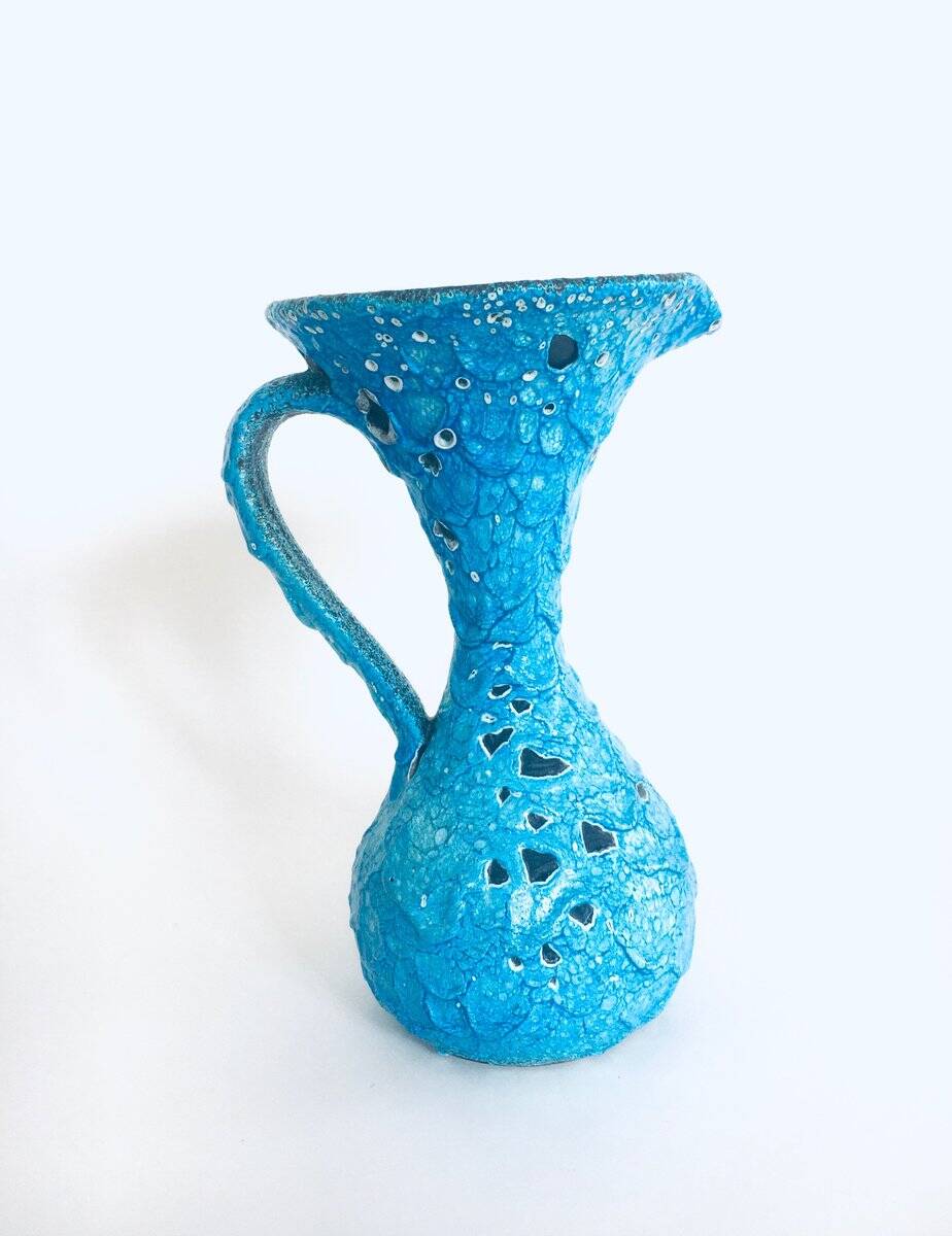 Art Ceramic Fat Lava Decanter Carafe Vase from MCM, Italy 1960s