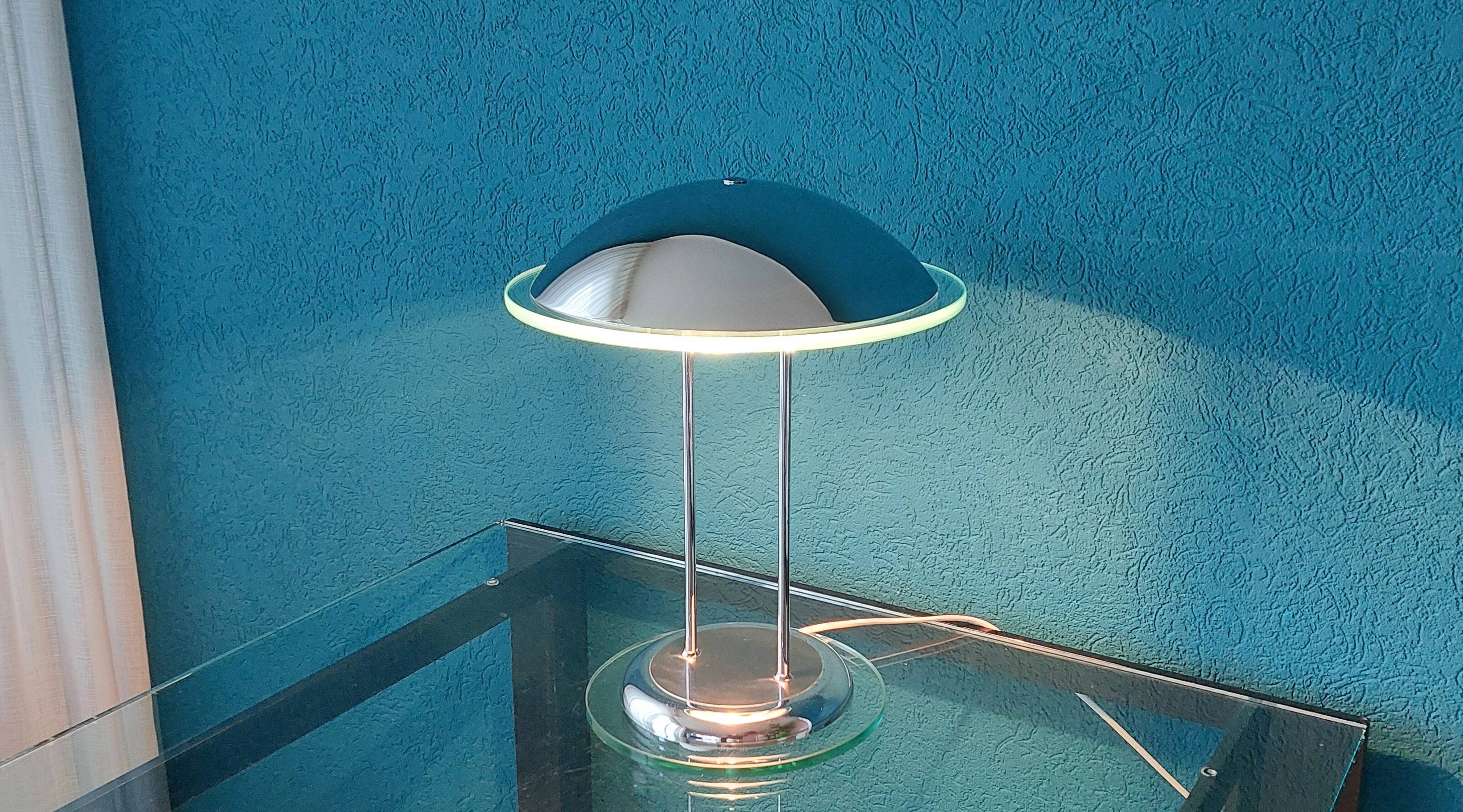 Postmodern Chrome Table Lamp by Herda, 1980´s.