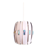 Scandinavian pendant light in metal and prismatic glass, Werner Schou, 1960-70