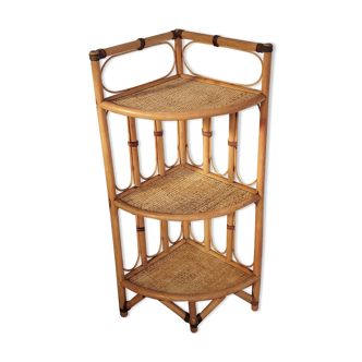 Rattan corner shelf