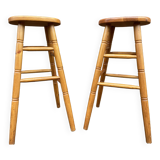 2 vintage Scandinavian bar stools in mountain style
