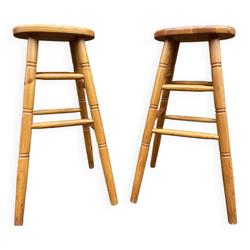 2 vintage Scandinavian bar stools in mountain style