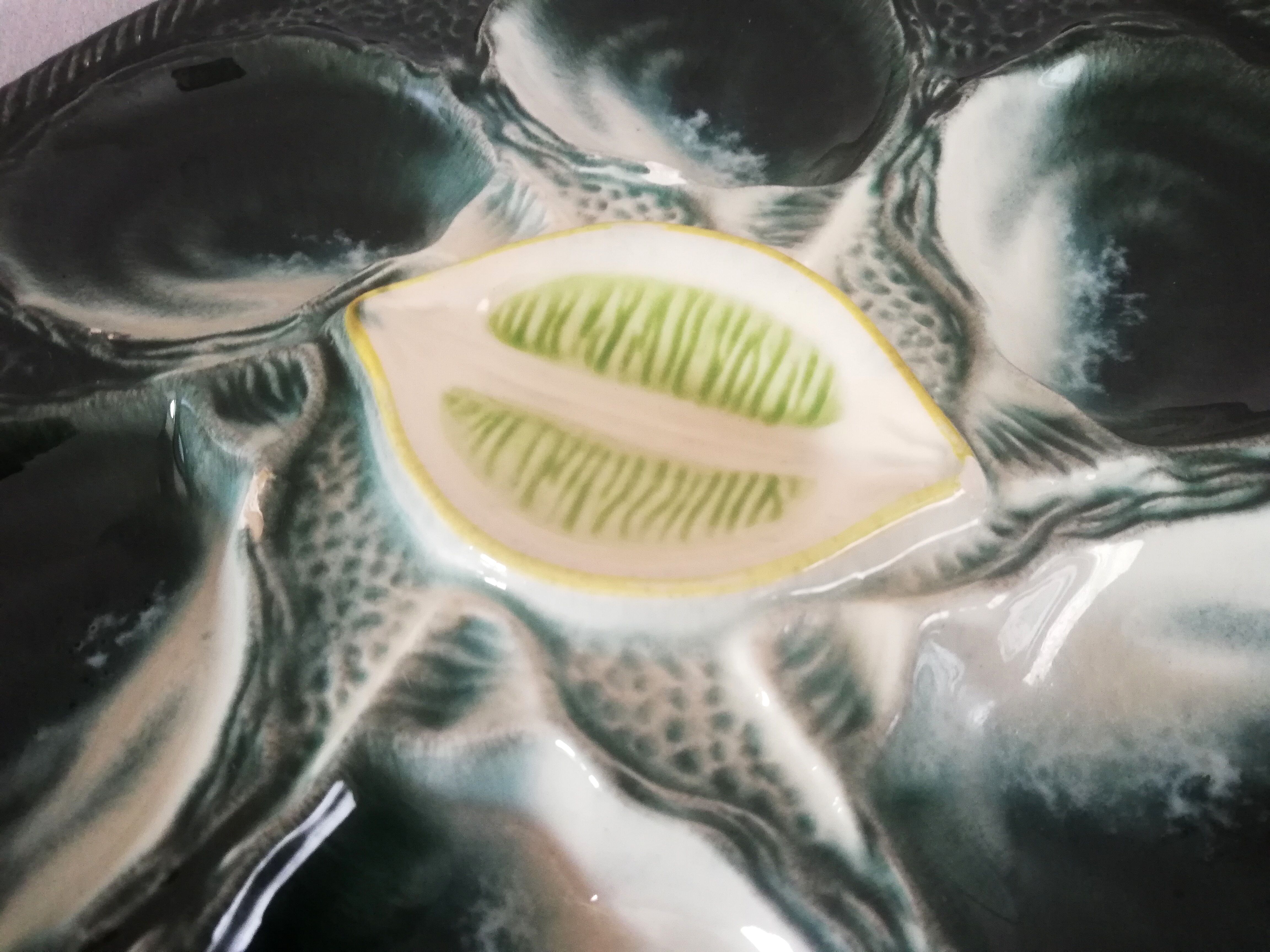 6 oyster plates Saint Clement 4589