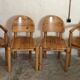Set of 4 solid pine seats by Rainer Daumiller