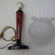 Lampe de table style art déco en bois de couleur noyer
