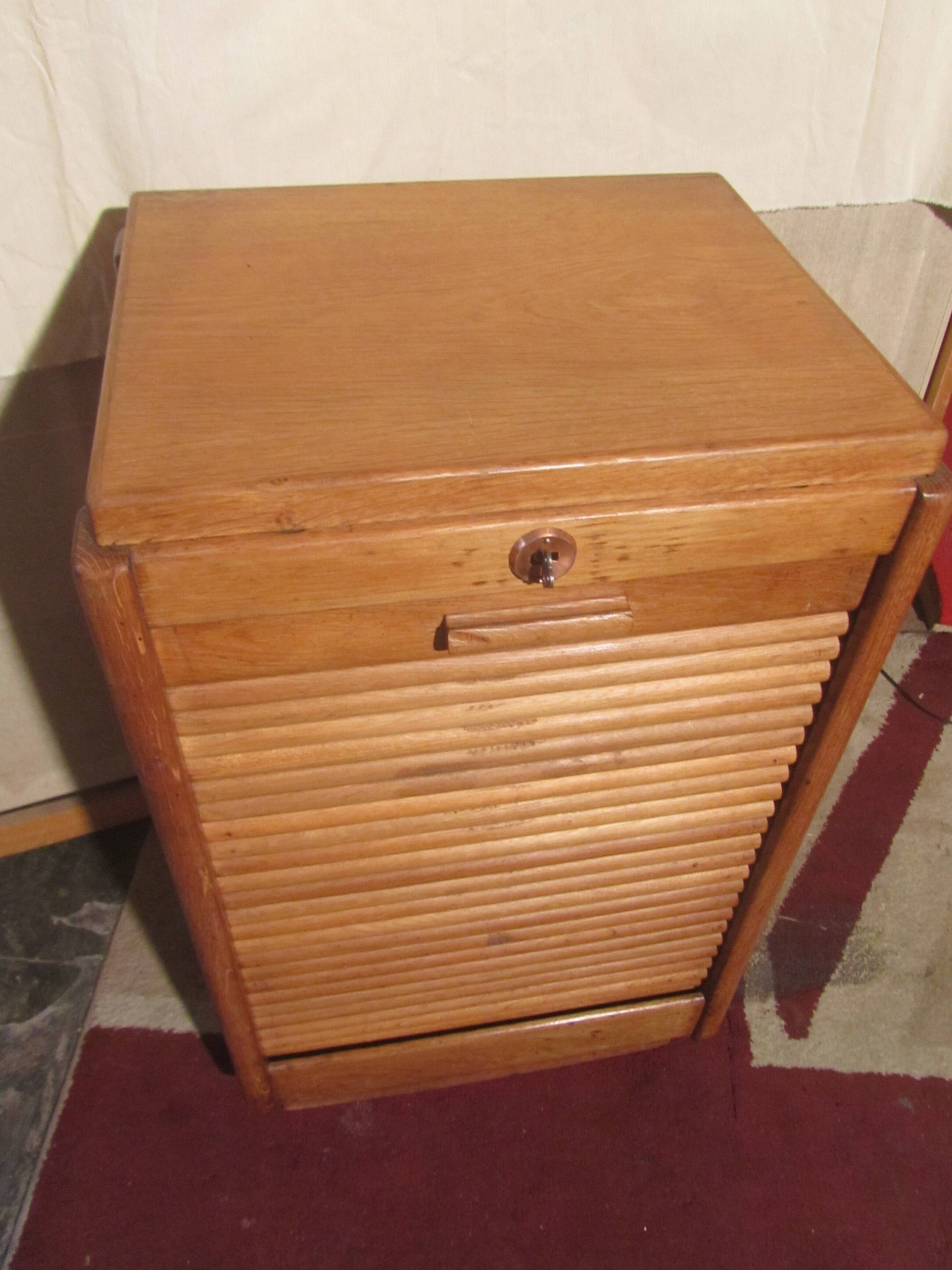 Oak furniture with roll holder from the 1950s