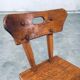 French Folk Art Rustic Dining Chair Set in Oak, 1940s, Set of 6