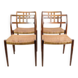 Set Of Four Dining Chairs Model 79 In Rosewood By N.O Møller For JL Møller