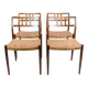Ensemble de quatre chaises de salle à manger modèle 79 en palissandre par NO Møller pour JL Møller