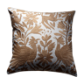 Beige hand embroidered cushion