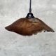 Small pendant light in corrugated teak leaf (Small D:30 H:20)