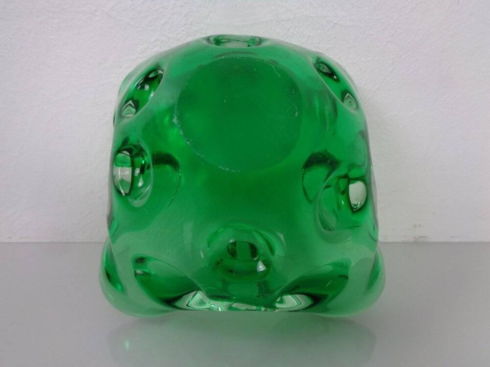 Green Sommerso Murano Glass Ashtray, Italy, 1960s