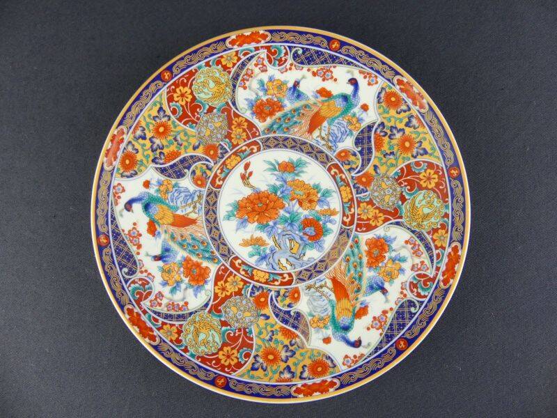 Set of 5 large Taous porcelain plates, Morocco, vintage
