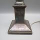 Old lamp base in silvered bronze, column shape