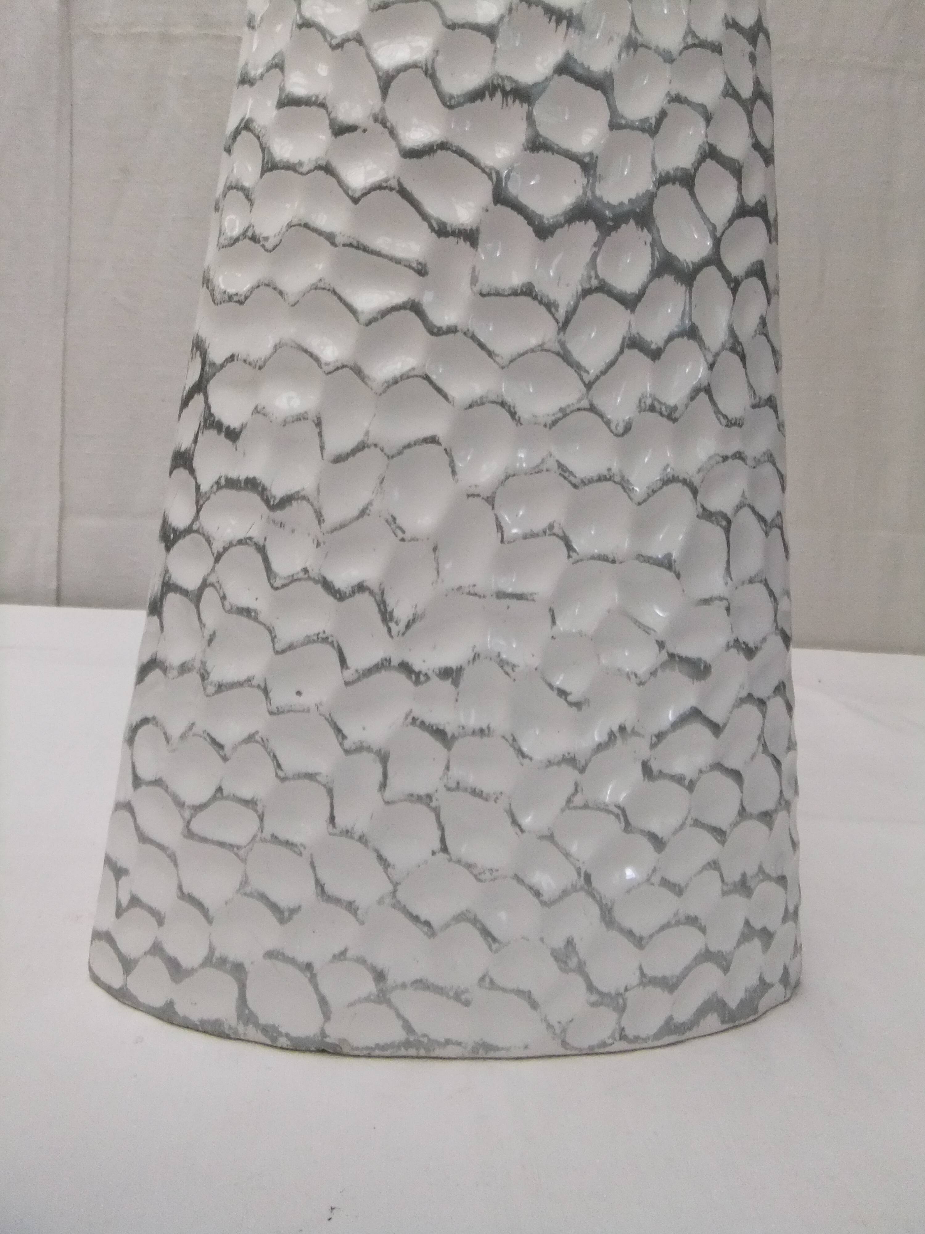 Antique ceramic slip vase signed numbered vintage