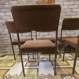 Lot de 6 chaises vintage en métal noir 1970