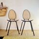 Paire de chaises années 50 piétement métal