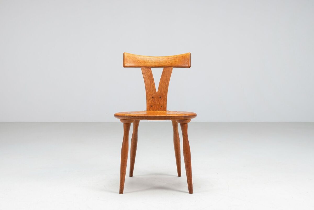 Set of four Scandinavian dining chairs in oak Denmark 1960
