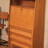 Vintage wicker rattan secretary desk
