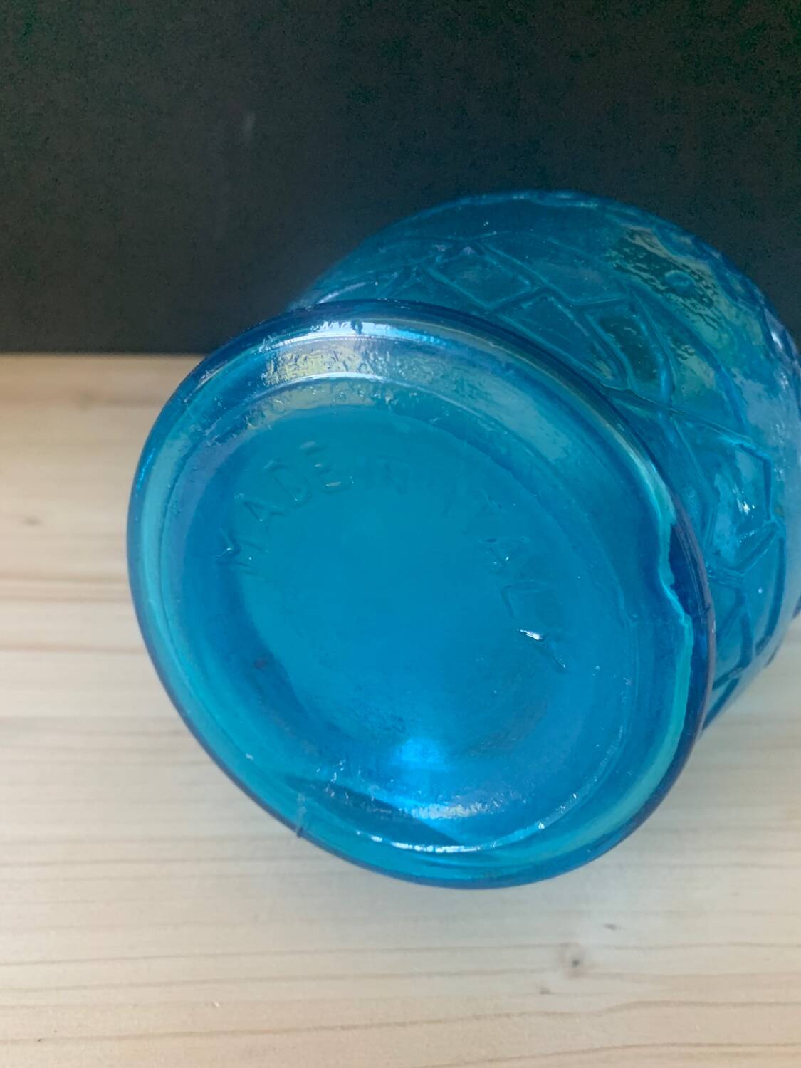 Large blue Italian glass vase