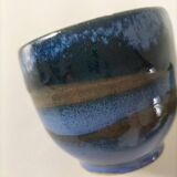 Duo de gobelets en grès émaillé bleu et vert