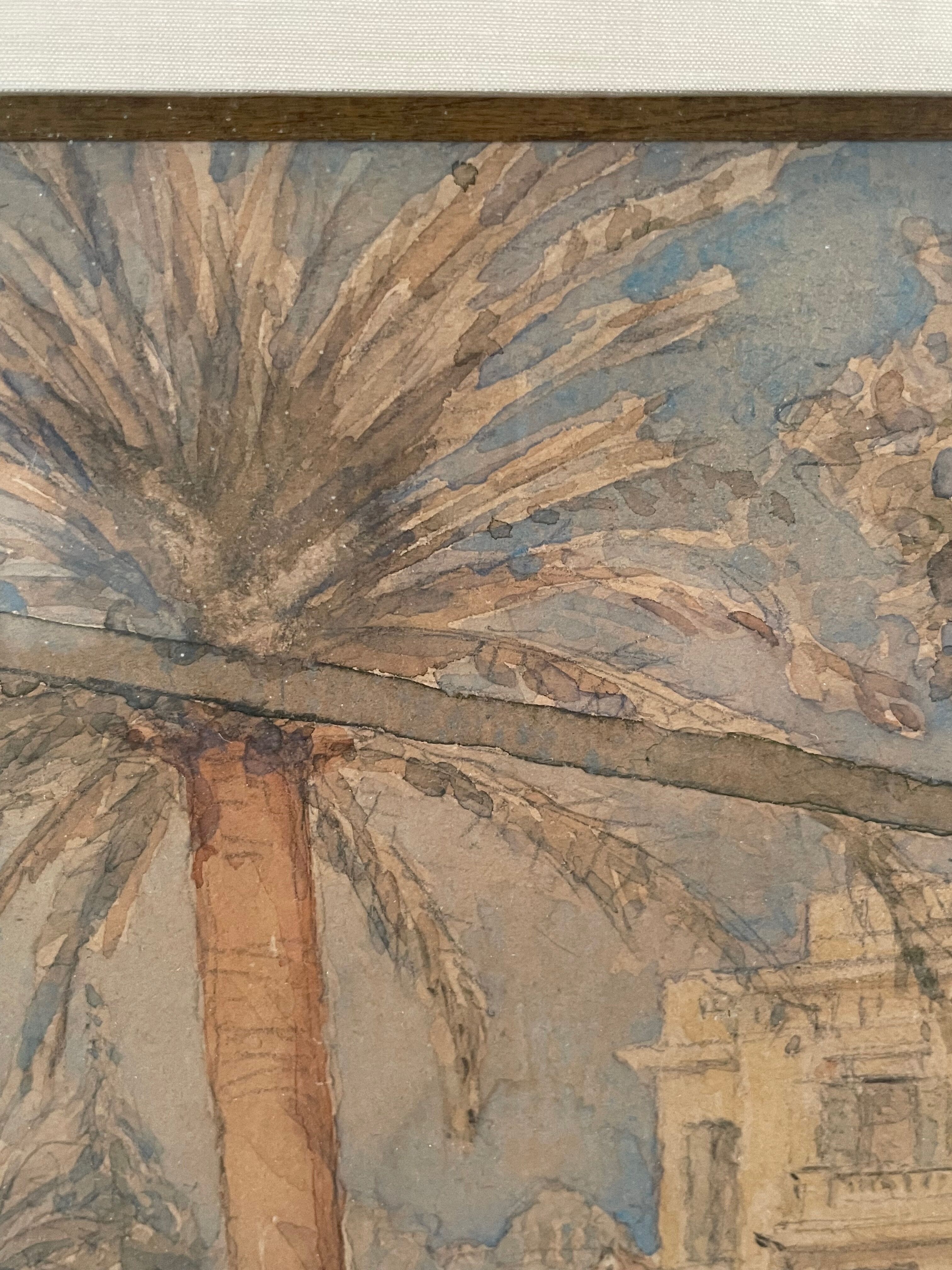 Old painting watercolor south of the France February 48