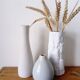 vase en céramique craquelée gris clair