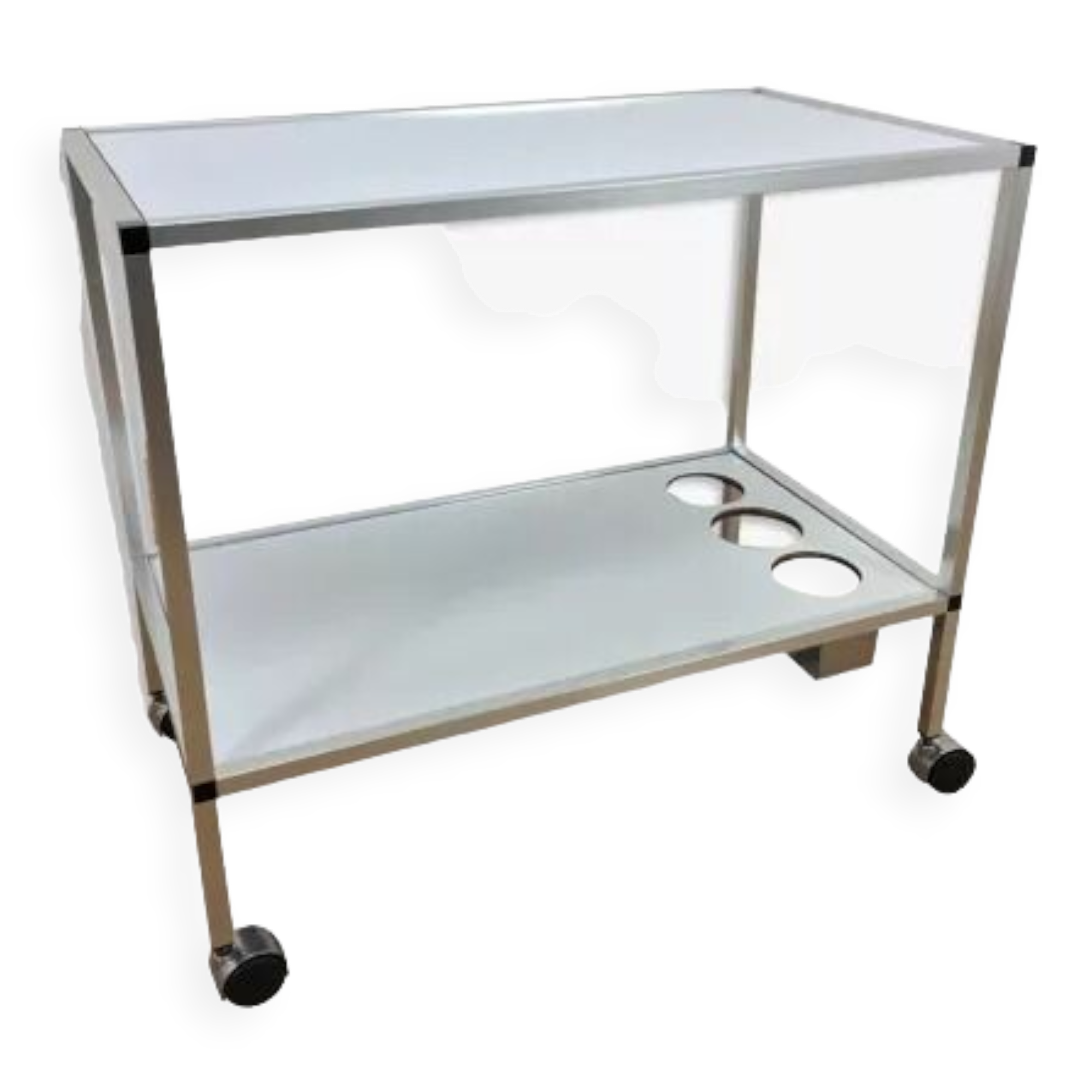 1970 minimalist serving in brushed aluminum reversible tray