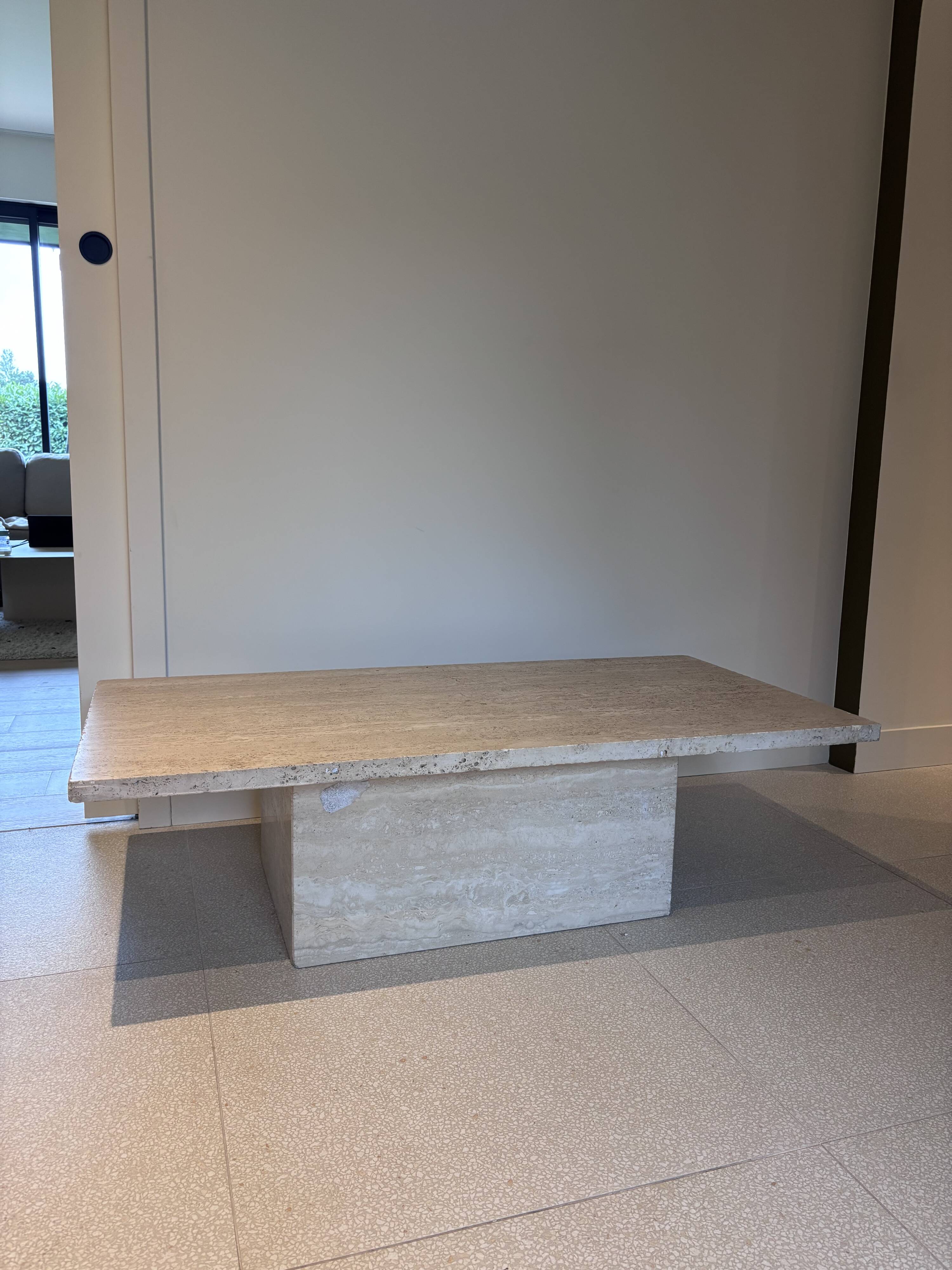 Modular coffee table/console in travertine – vintage