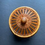 Pot with braided bamboo lid