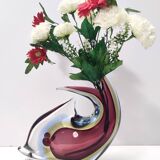 Sommerso Murano Glass Vase Ascribable to Poli for Seguso, Italy