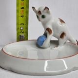 Empty bath pocket decorated kitten "Pfeffer Porzellan" 1930-40 years
