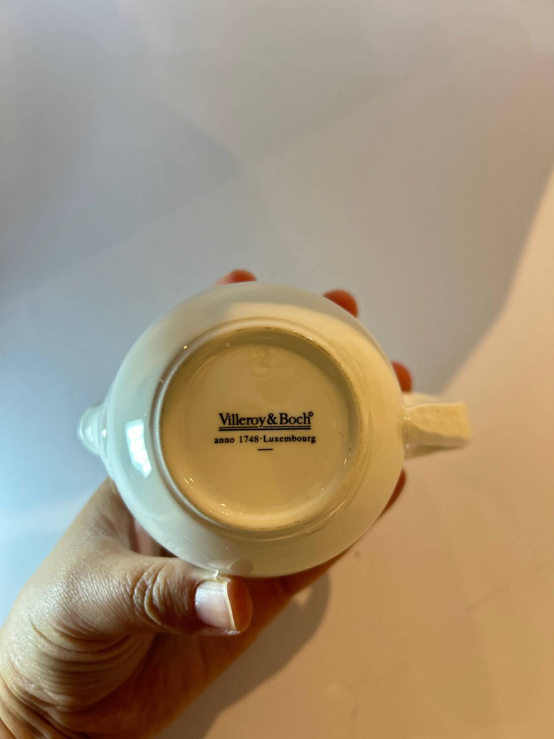 White porcelain creamer, Villeroy and Boch "Foglia".