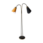 Lampadaire vintage en laiton 2 bras flexibles des années 50