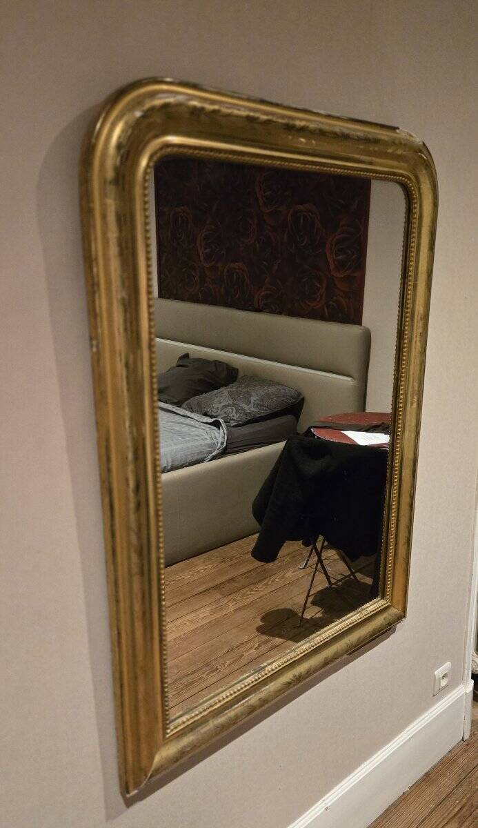 Louis Philippe period mirror in gilded wood