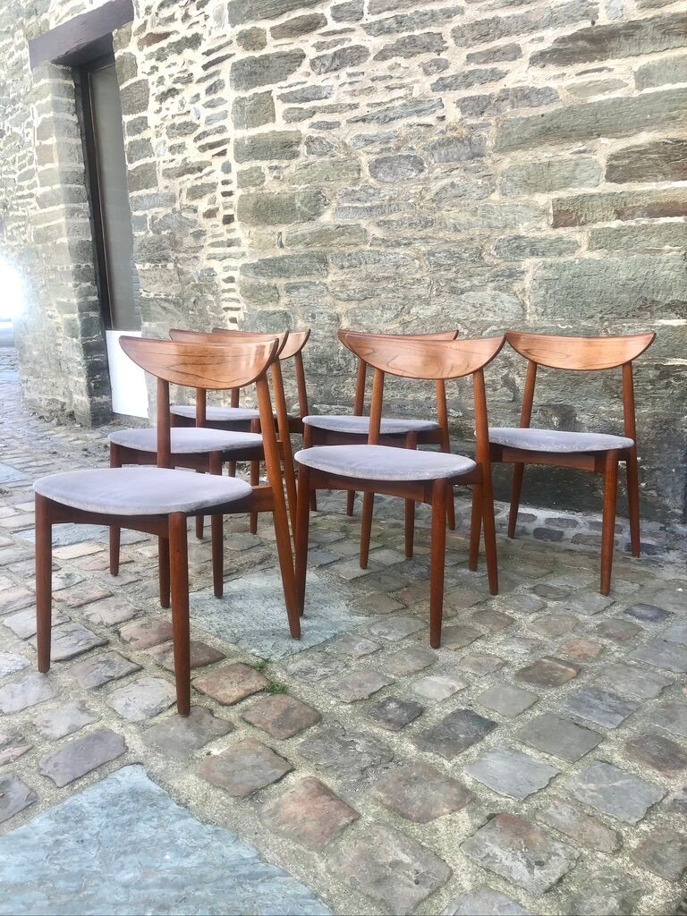 Set of six Harry Ostergaard chairs for Randers Mobelfabrick Denmark 1960