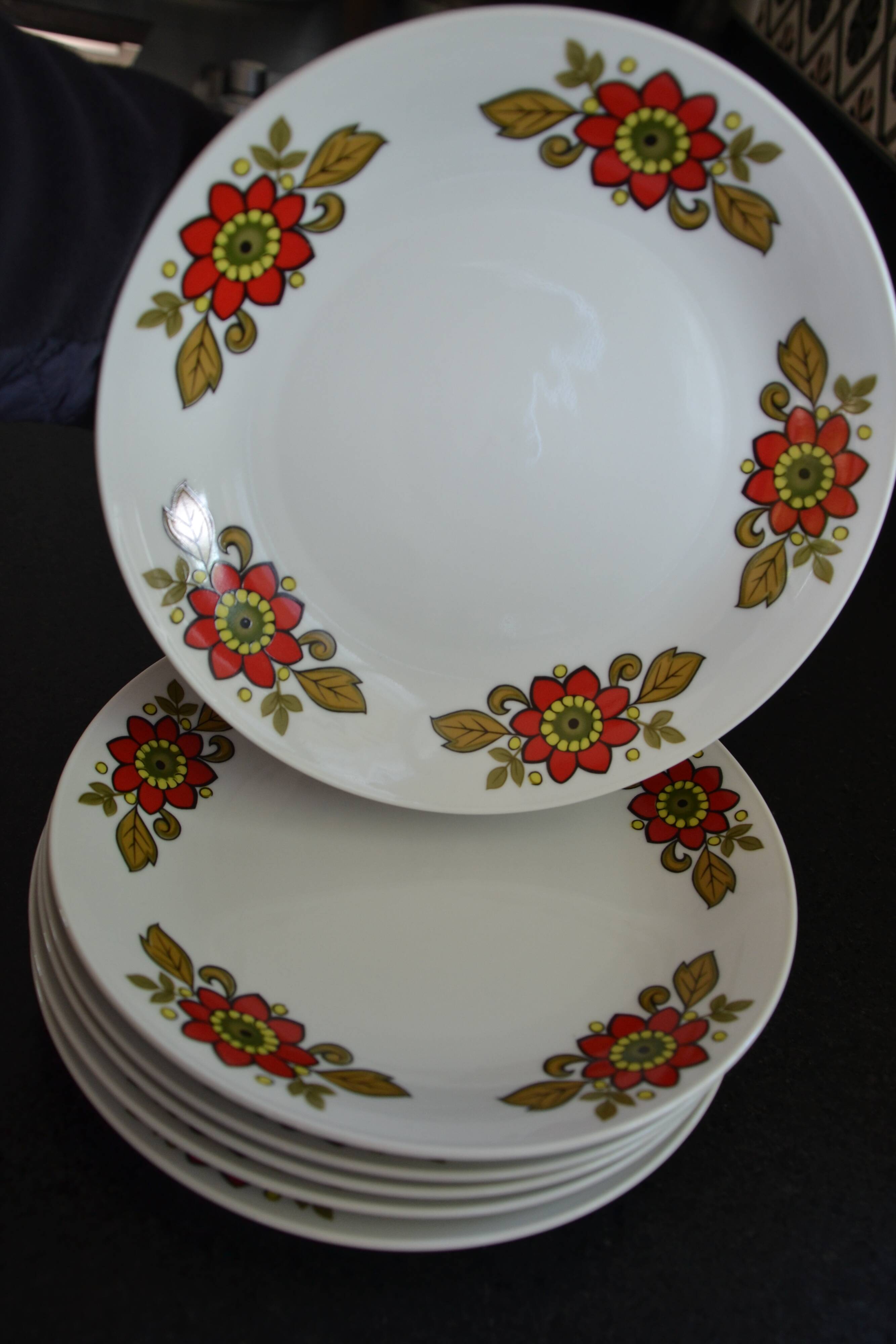 6 floral cups and saucers Bavaria West Germany