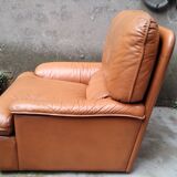 Fauteuil en cuir marron