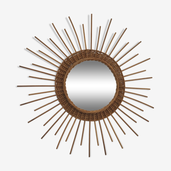 Rattan sun mirror