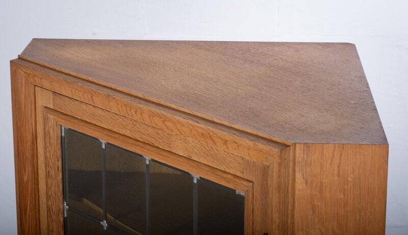 Brutalist Oak Corner Cabinet attributed to Henning Kjærnulf, Denmark, 1960s