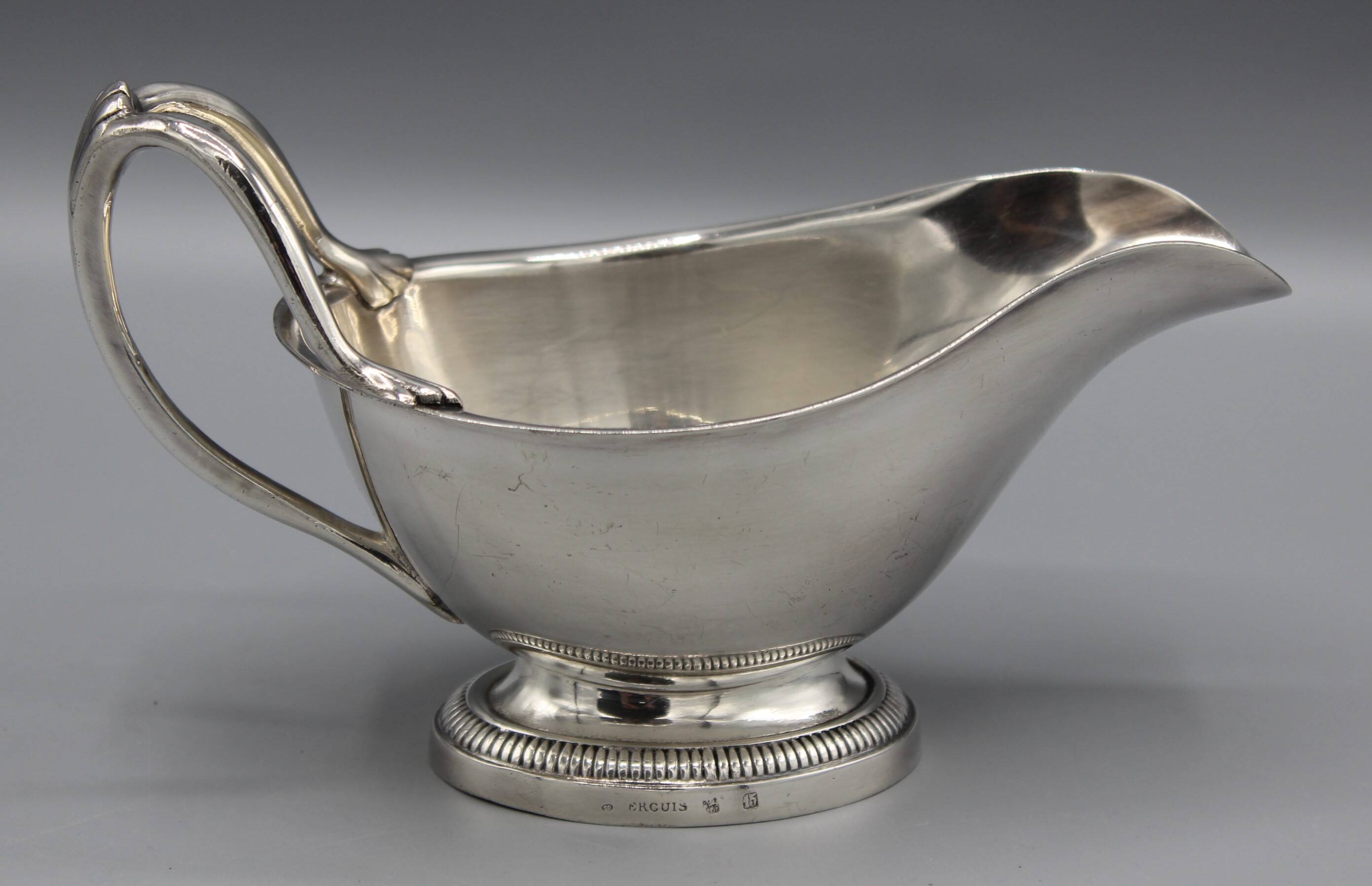 Old sauce boat table service silver plated metal maison ercuis