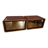 Ruf International Nightstands – Pair Mirrored Bedside Tables 1970s