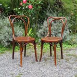 Lot 7 chaises bistrot en bois courbé 1900